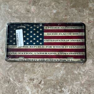🇺🇸Pledge Of Allegiance Patriotic License Plate Steel